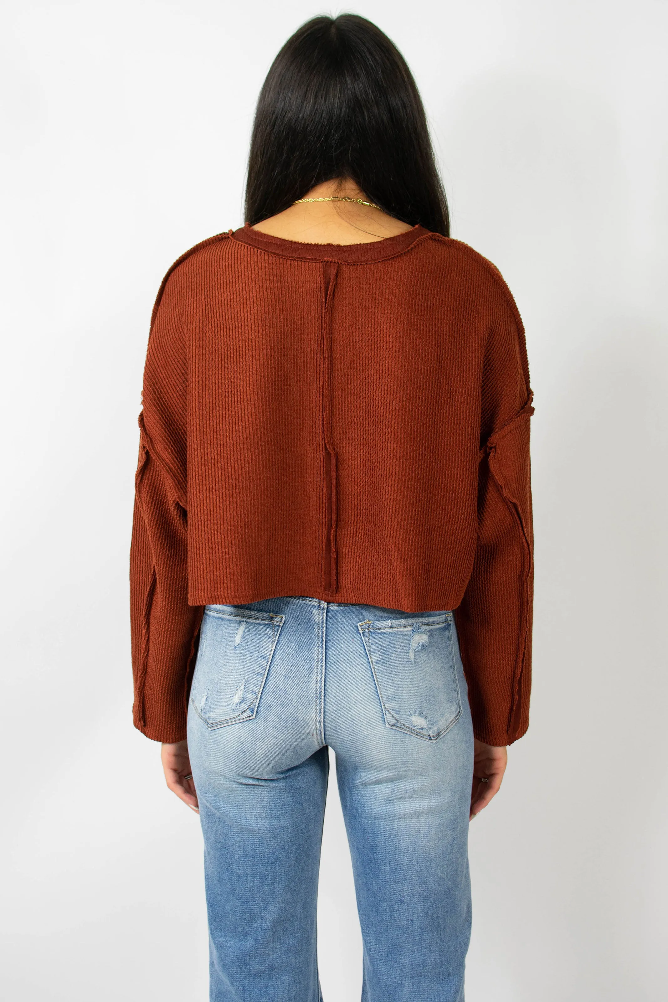 Blaine Long Sleeve in Rust sold by Grey Bandit product image thumbnail 4