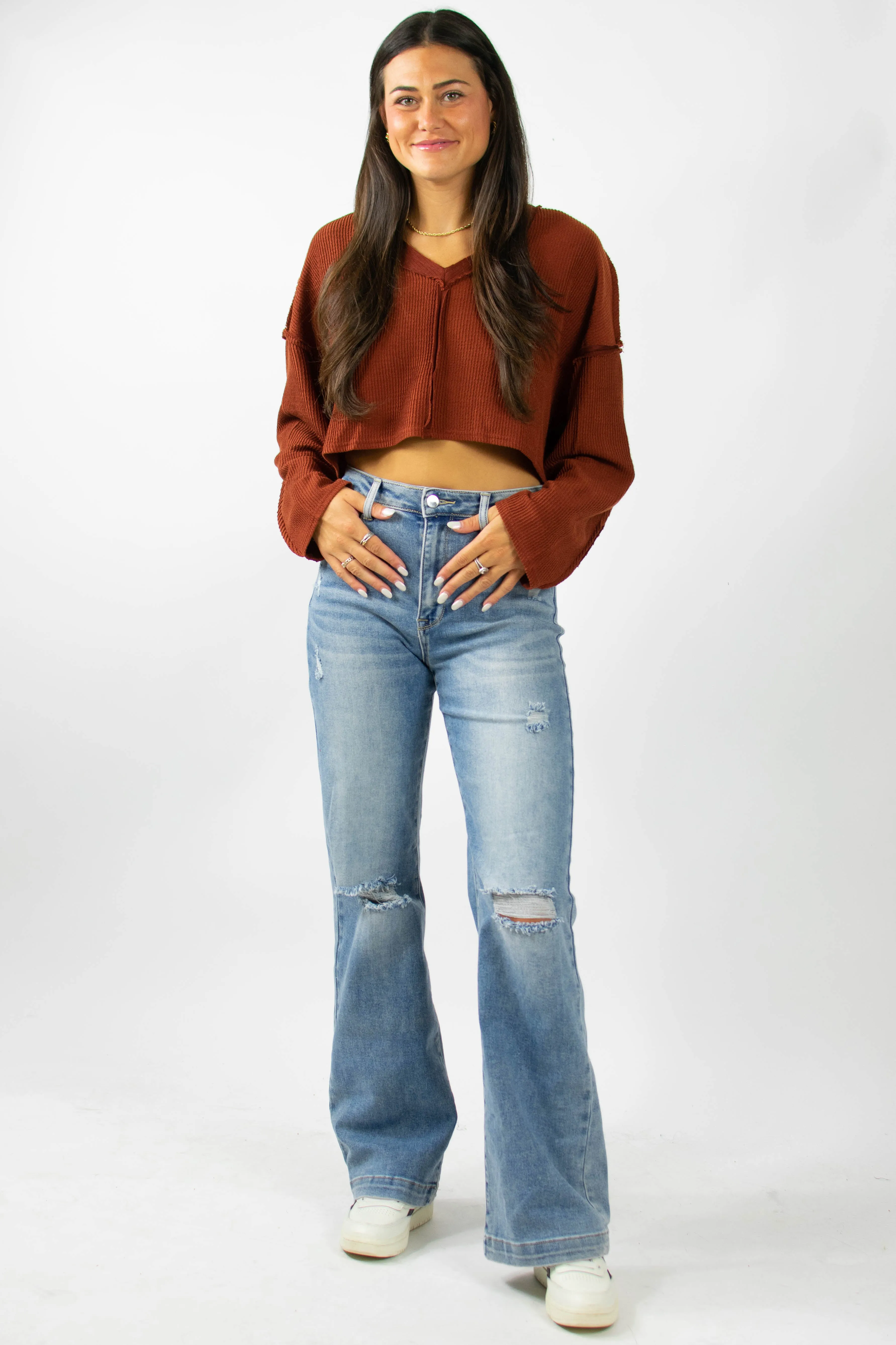 Blaine Long Sleeve in Rust sold by Grey Bandit product image thumbnail 2