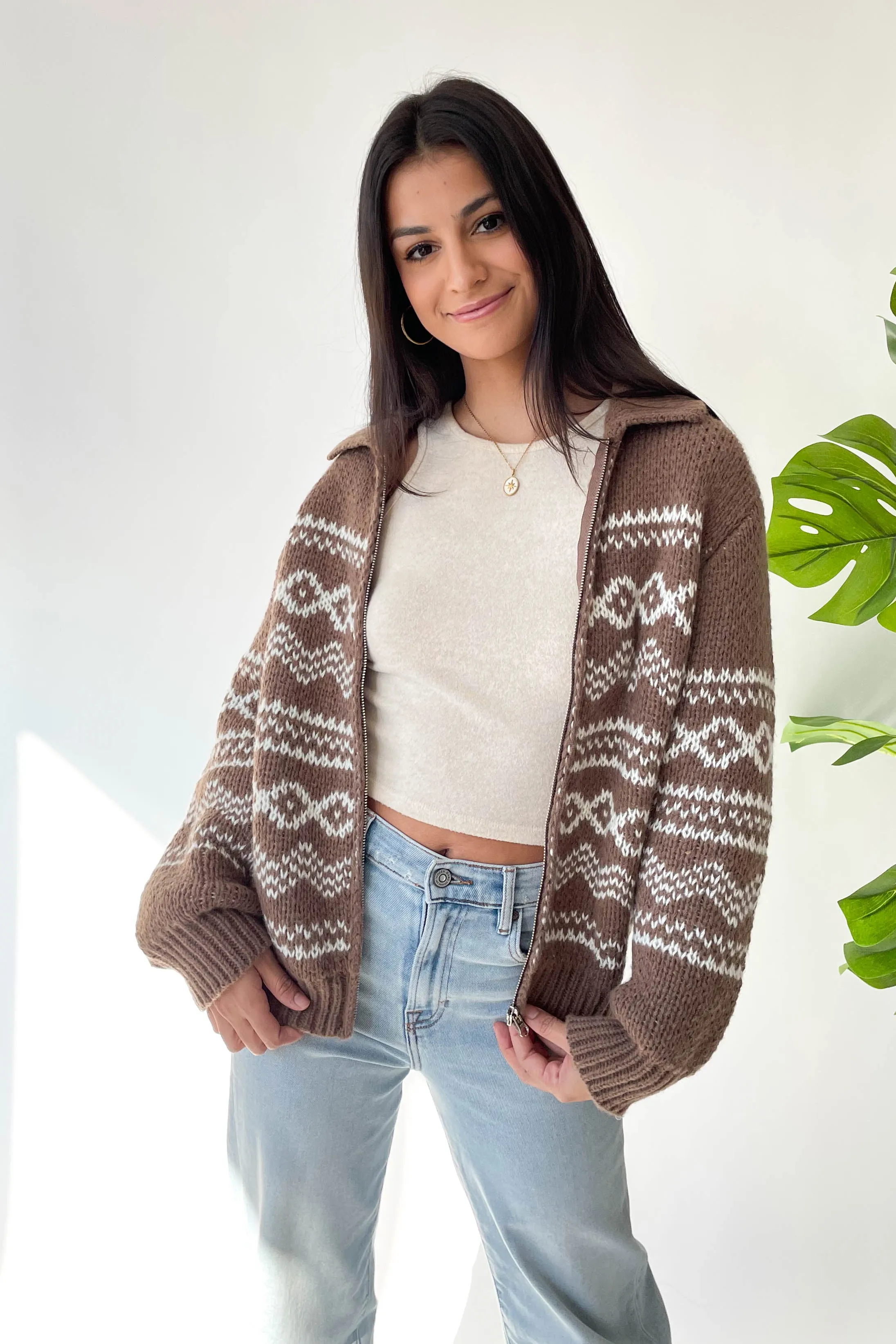 Call Me Cozy Zip Up Sweater sold by Grey Bandit