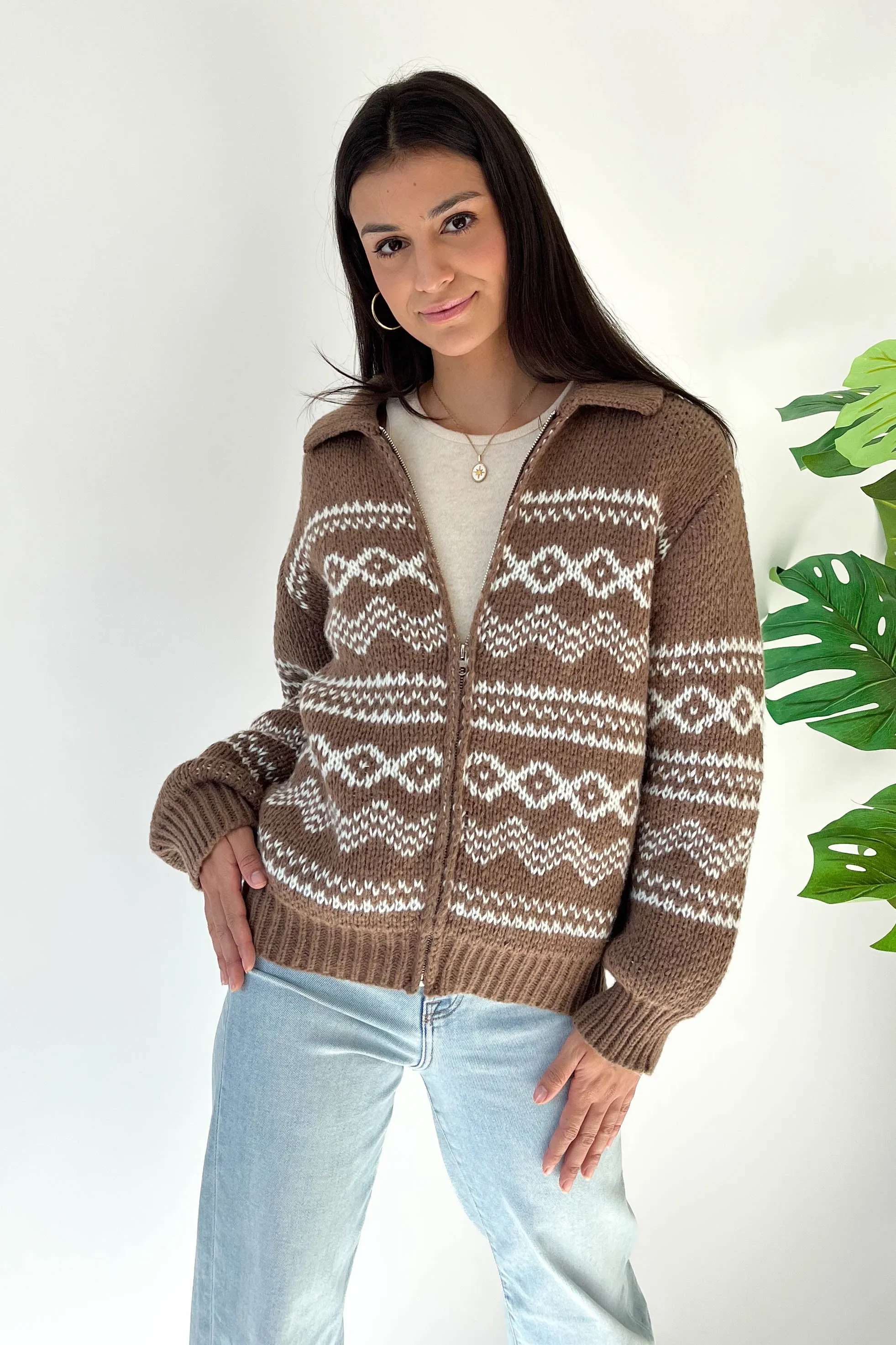 Call Me Cozy Zip Up Sweater sold by Grey Bandit product image thumbnail 3