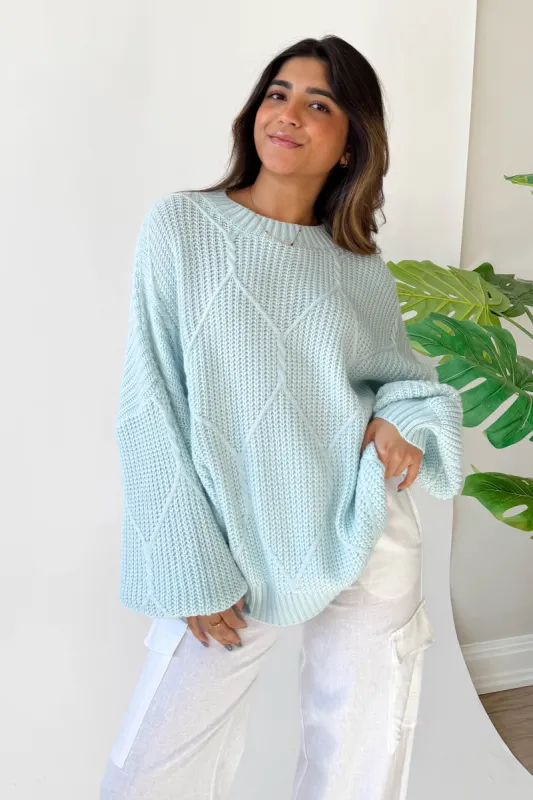 Logan Sweater in Sky Blue sold by Grey Bandit