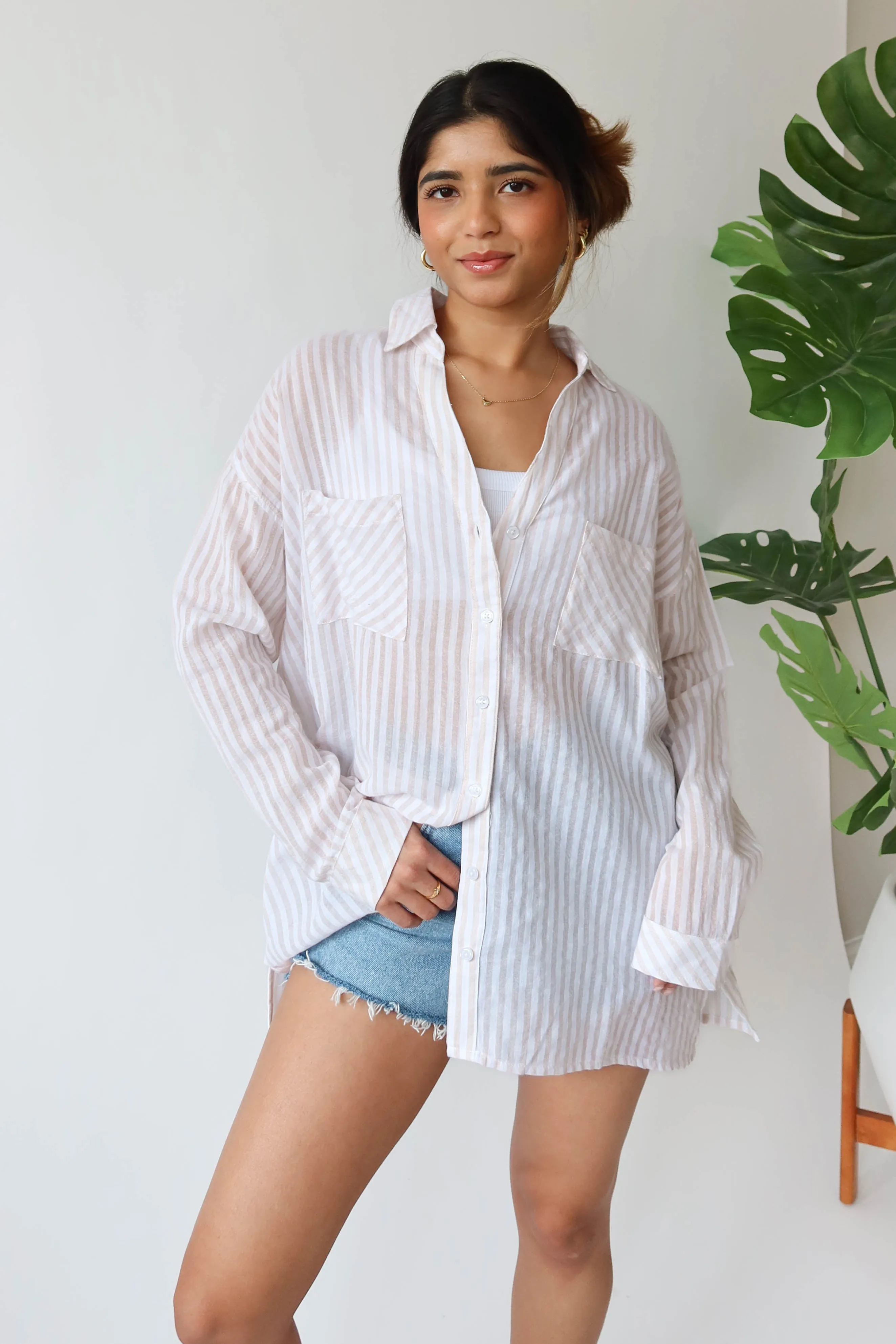 Coastlines Button Down in Beige sold by Grey Bandit product image thumbnail 2