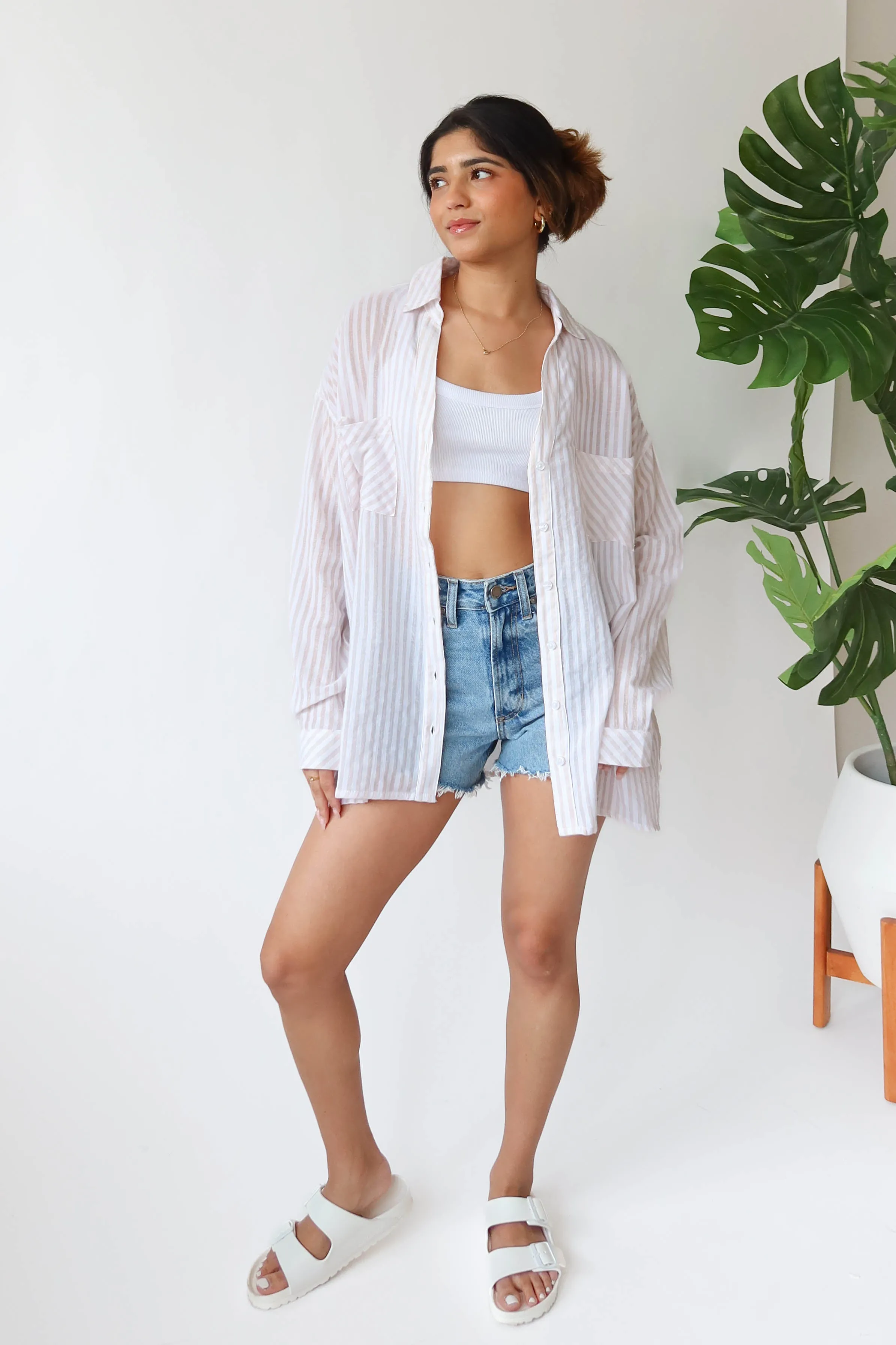 Coastlines Button Down in Beige sold by Grey Bandit product image thumbnail 3