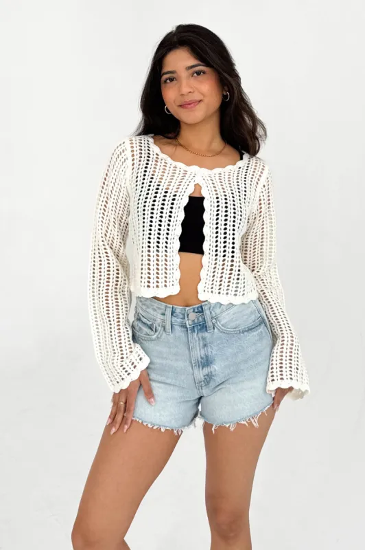 Key West Cardigan in Cream sold by Grey Bandit