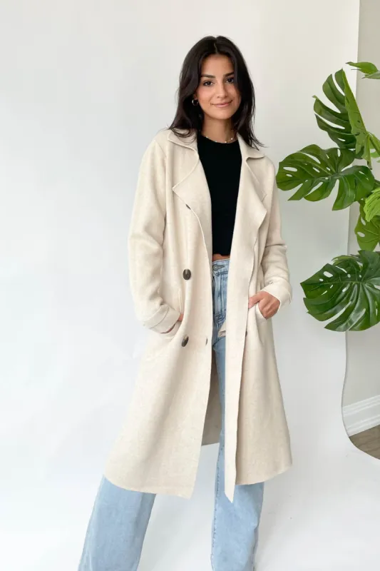 Adriana Coat in Oatmeal sold by Grey Bandit