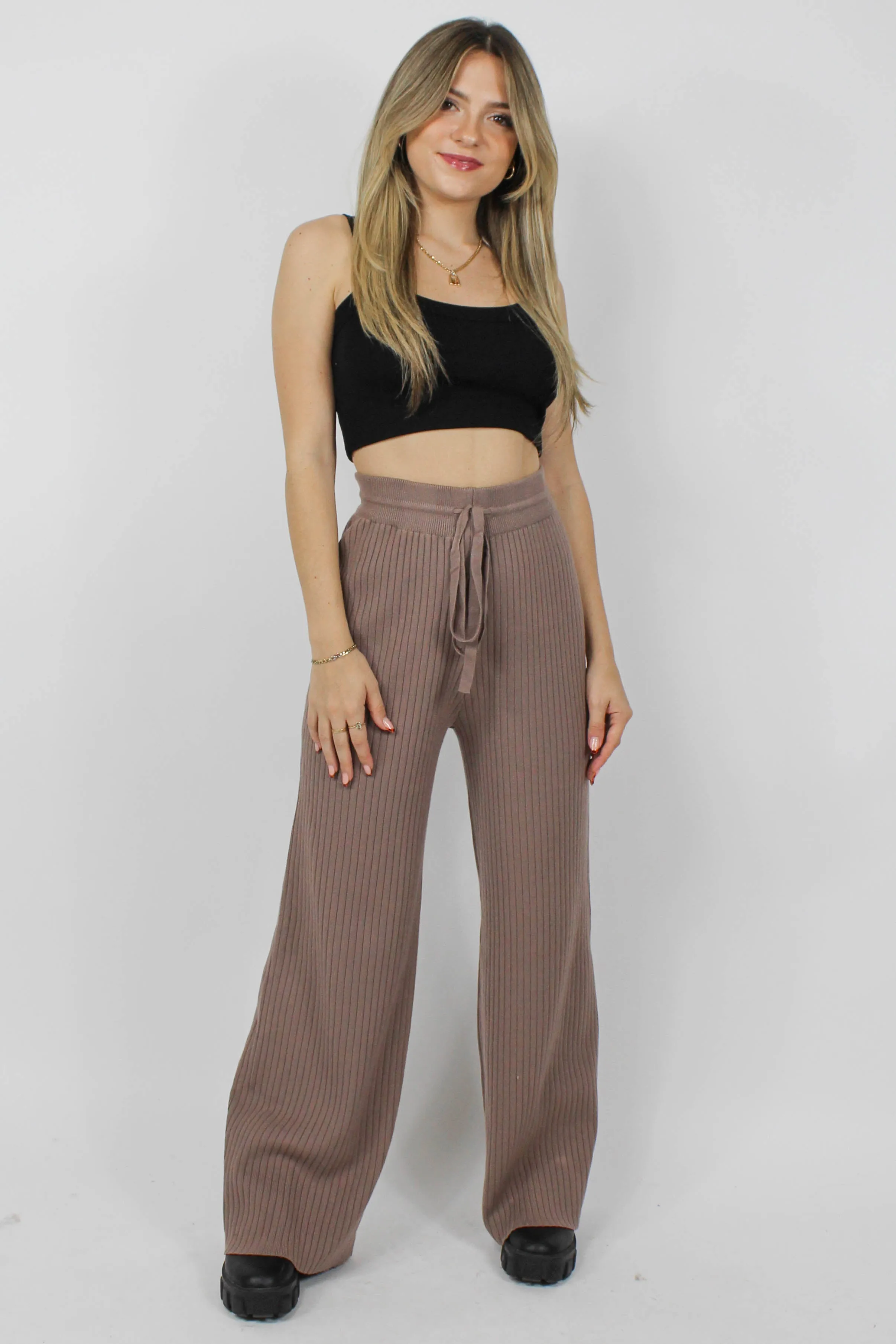 Unwritten Love Knit Pants in Brown sold by Grey Bandit