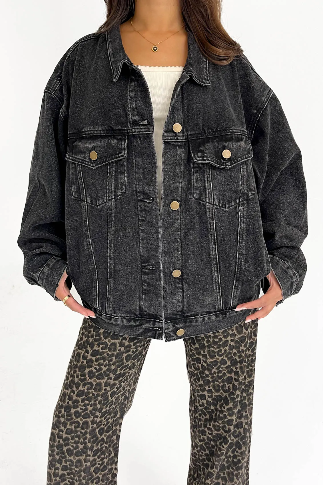 Midtown Denim Jacket in Charcoal sold by Grey Bandit product image thumbnail 3