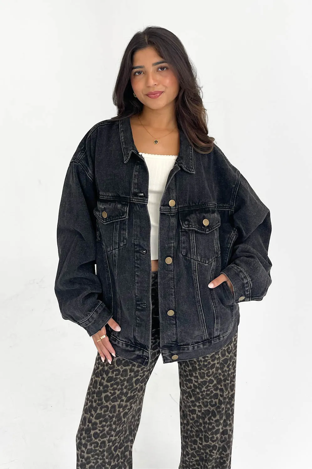 Midtown Denim Jacket in Charcoal sold by Grey Bandit