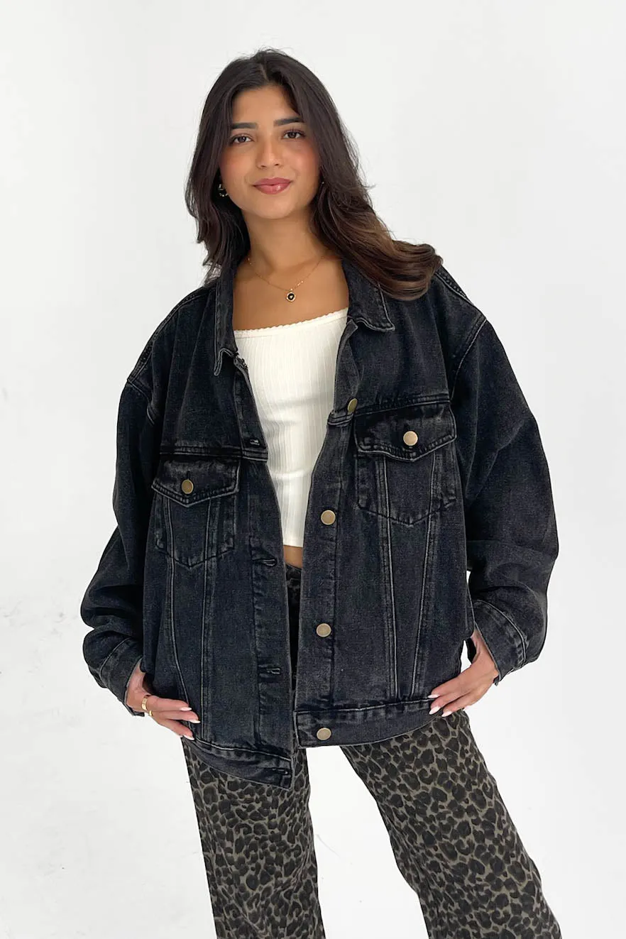 Midtown Denim Jacket in Charcoal sold by Grey Bandit product image thumbnail 2