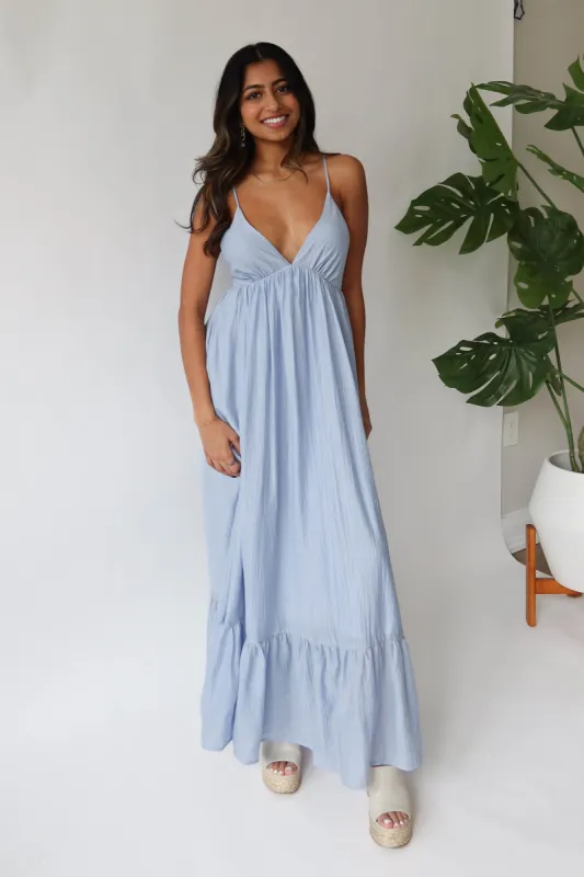 Shine Bright Maxi Dress in Light Blue sold by Grey Bandit