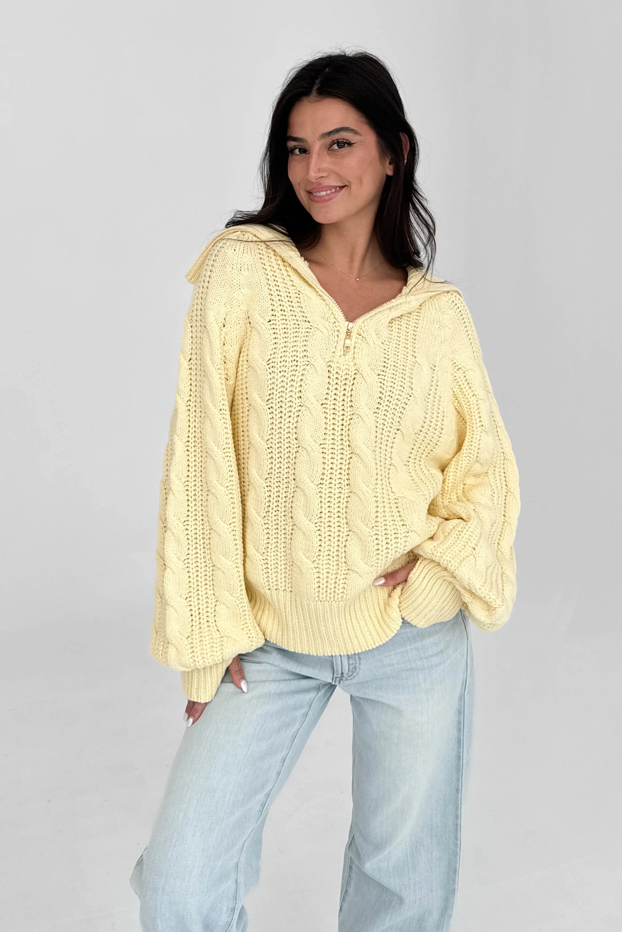 Let's Cuddle Sweater in Butter sold by Grey Bandit