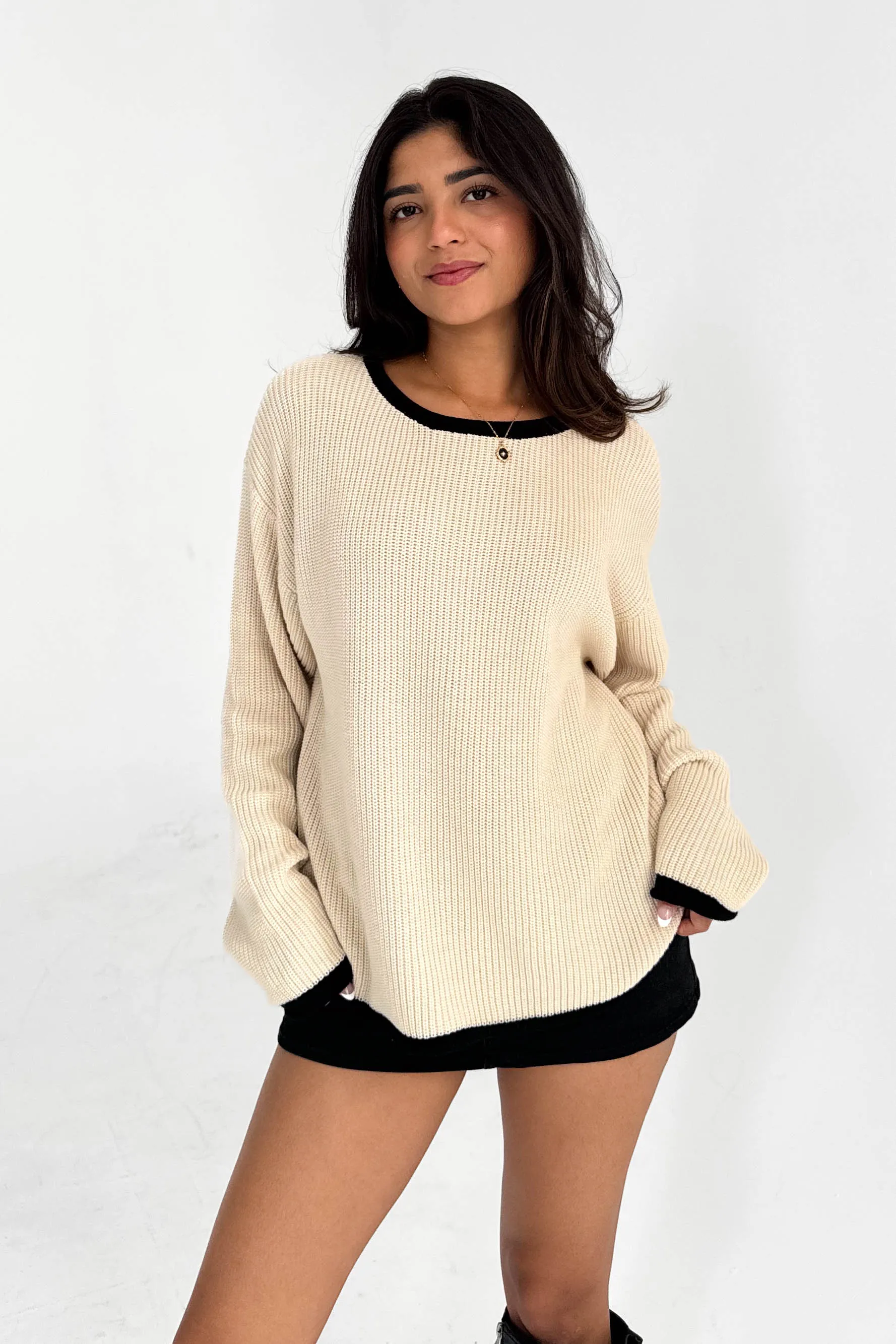 Fran Sweater in Oatmeal sold by Grey Bandit
