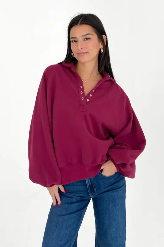 Lennon Sweatshirt in Berry sold by Grey Bandit
