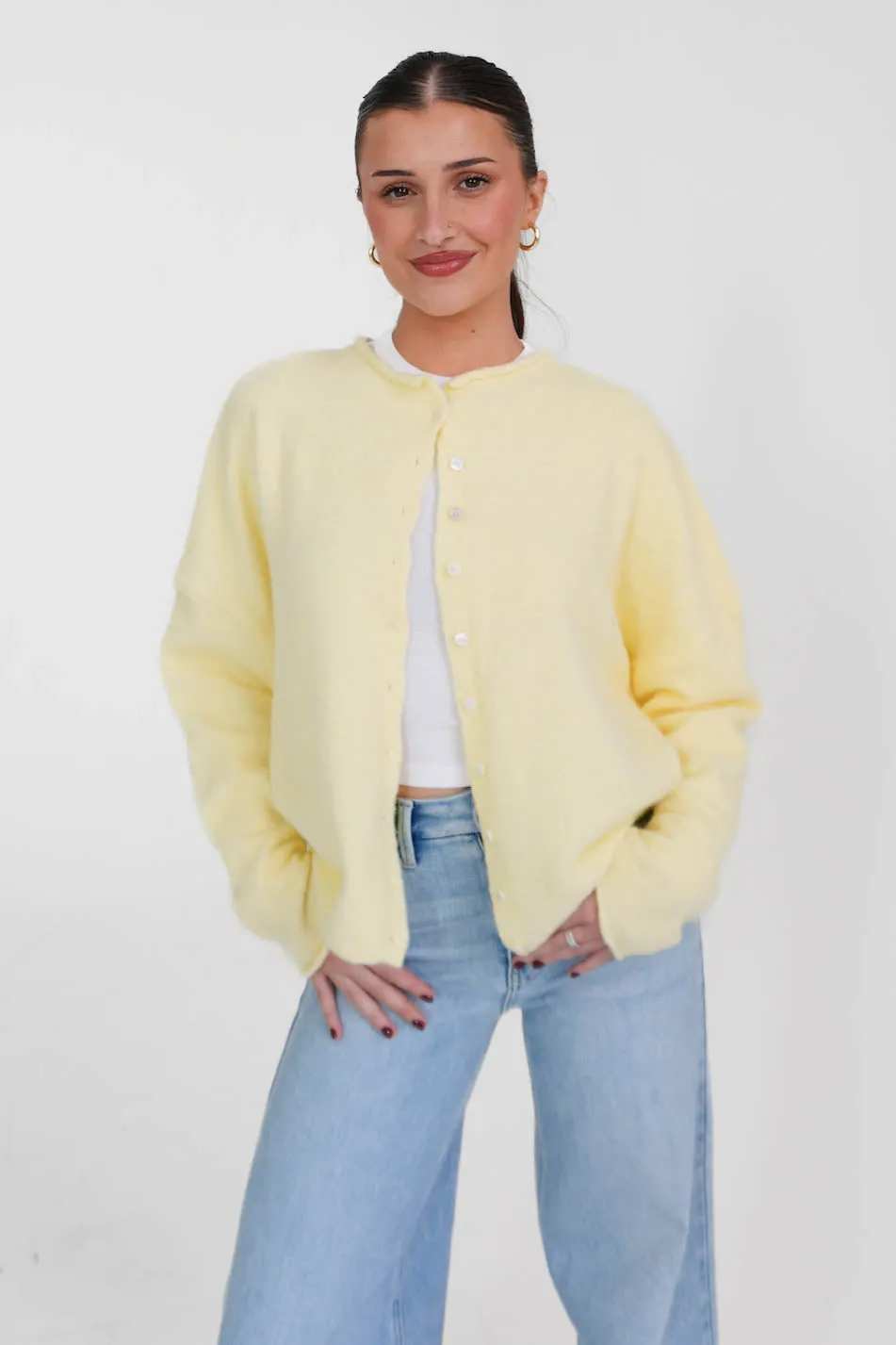 Phoebe Cardigan in Butter sold by Grey Bandit