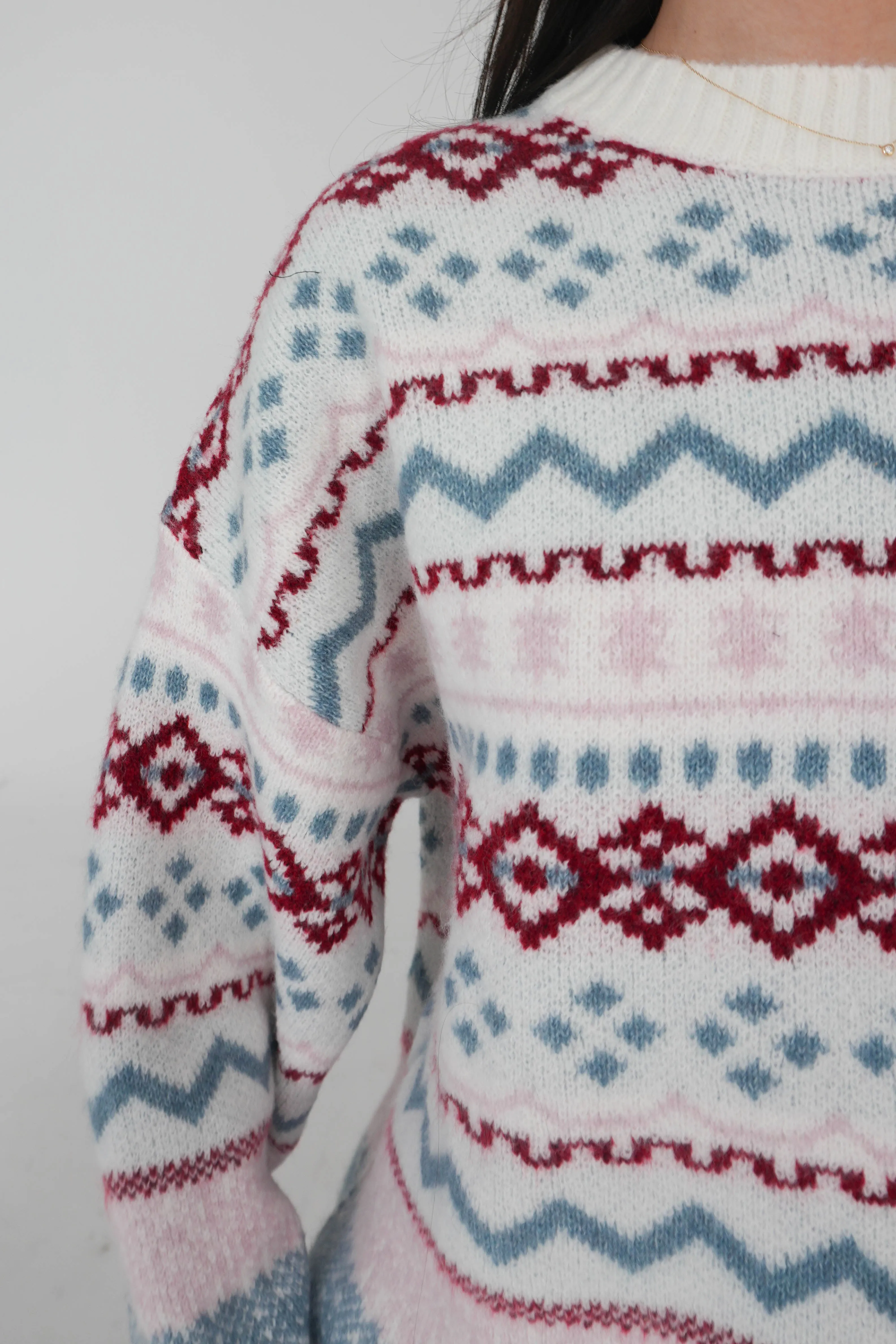 Cool Vibes Sweater in Ivory/Pink sold by Grey Bandit product image thumbnail 4