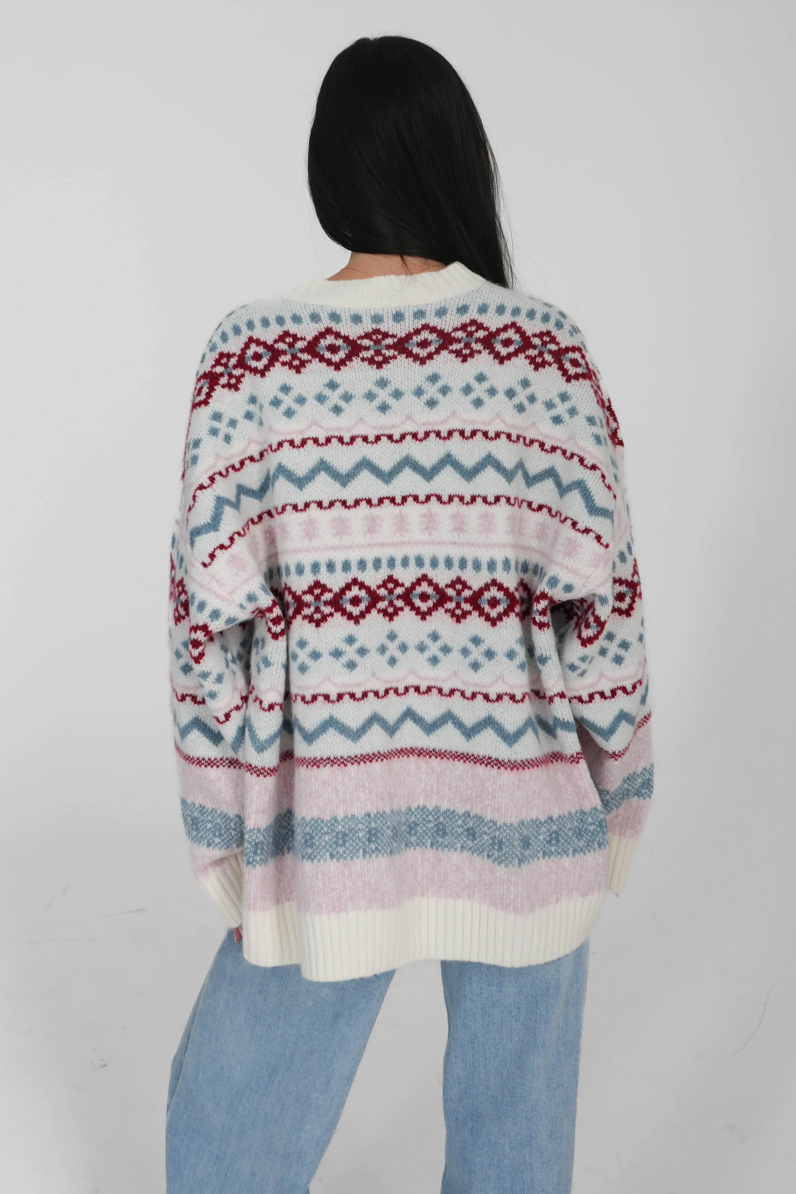 Cool Vibes Sweater in Ivory/Pink sold by Grey Bandit product image thumbnail 5