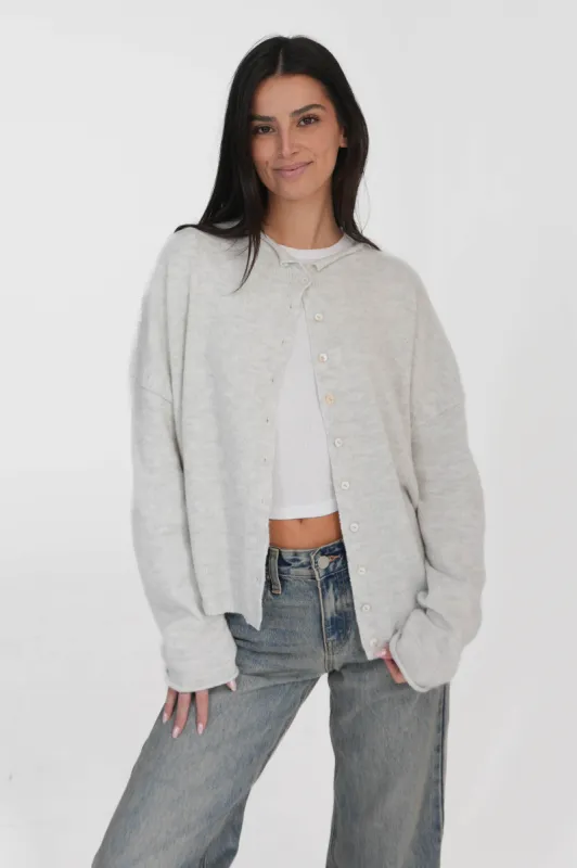 Phoebe Cardigan in Light Grey sold by Grey Bandit