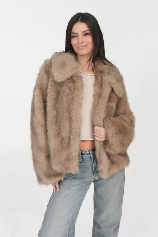 So Chic Faux Fur Jacket sold by Grey Bandit