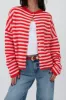 Phoebe Cardigan in Pink/Red Stripe sold by Grey Bandit