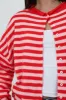Phoebe Cardigan in Pink/Red Stripe sold by Grey Bandit