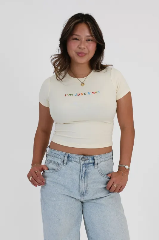 I'm Just a Girl Tee sold by Grey Bandit