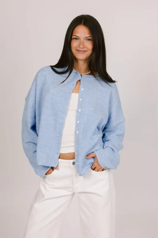 Phoebe Cardigan in Sky Blue sold by Grey Bandit
