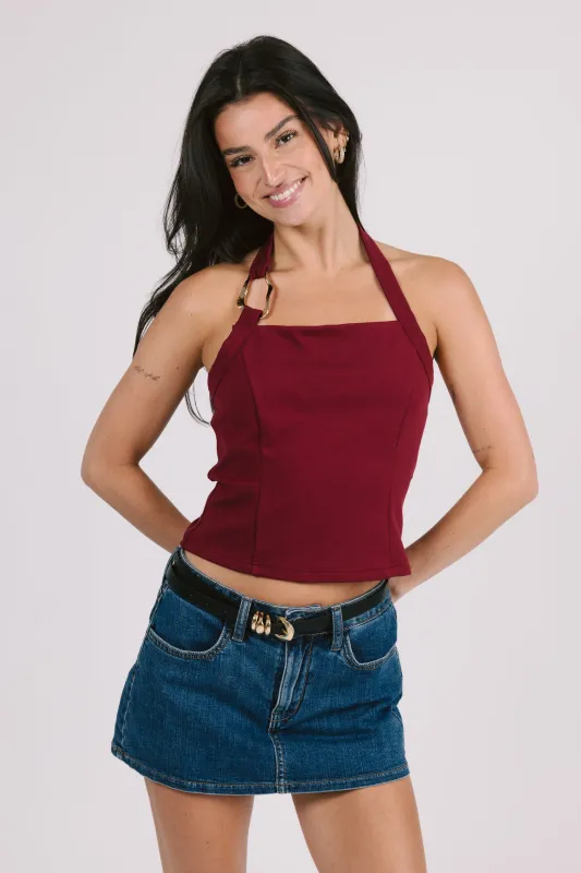 Inez Top in Burgundy sold by Grey Bandit