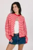 Phoebe Cardigan in Red/White Stripe sold by Grey Bandit