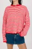 Phoebe Cardigan in Red/White Stripe sold by Grey Bandit