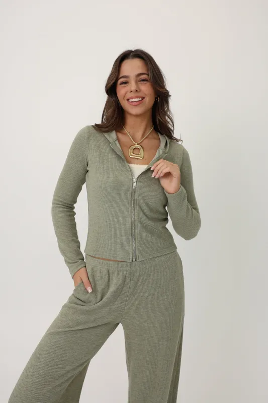 Sunday Morning Zip Up in Sage sold by Grey Bandit