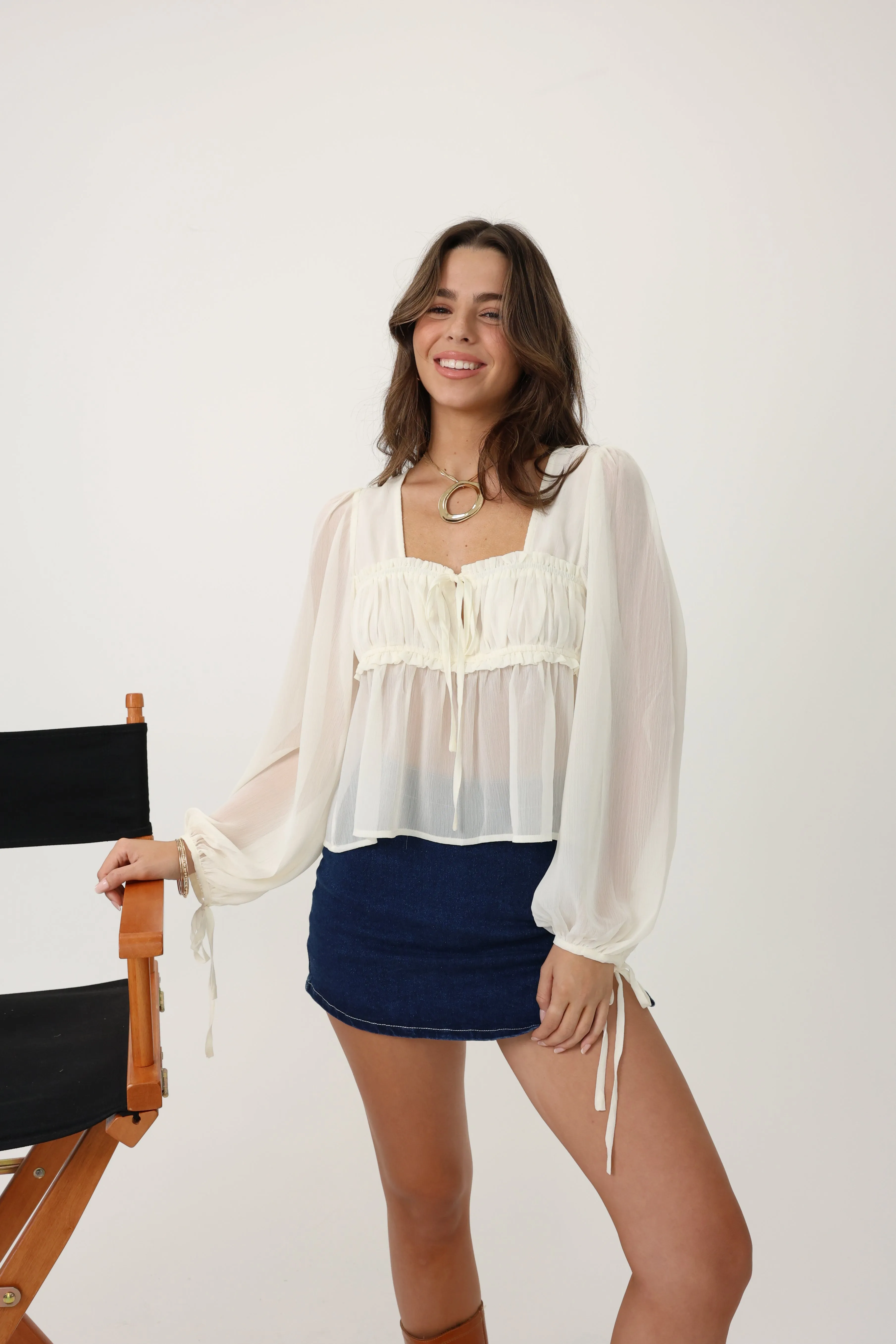 Soft Romance Top in White sold by Grey Bandit product image thumbnail 4