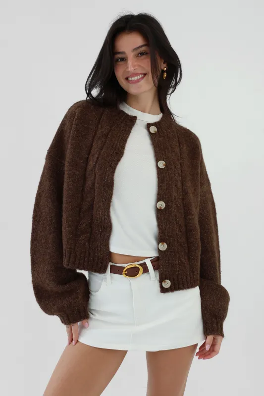 Jenna Cardigan in Brown sold by Grey Bandit