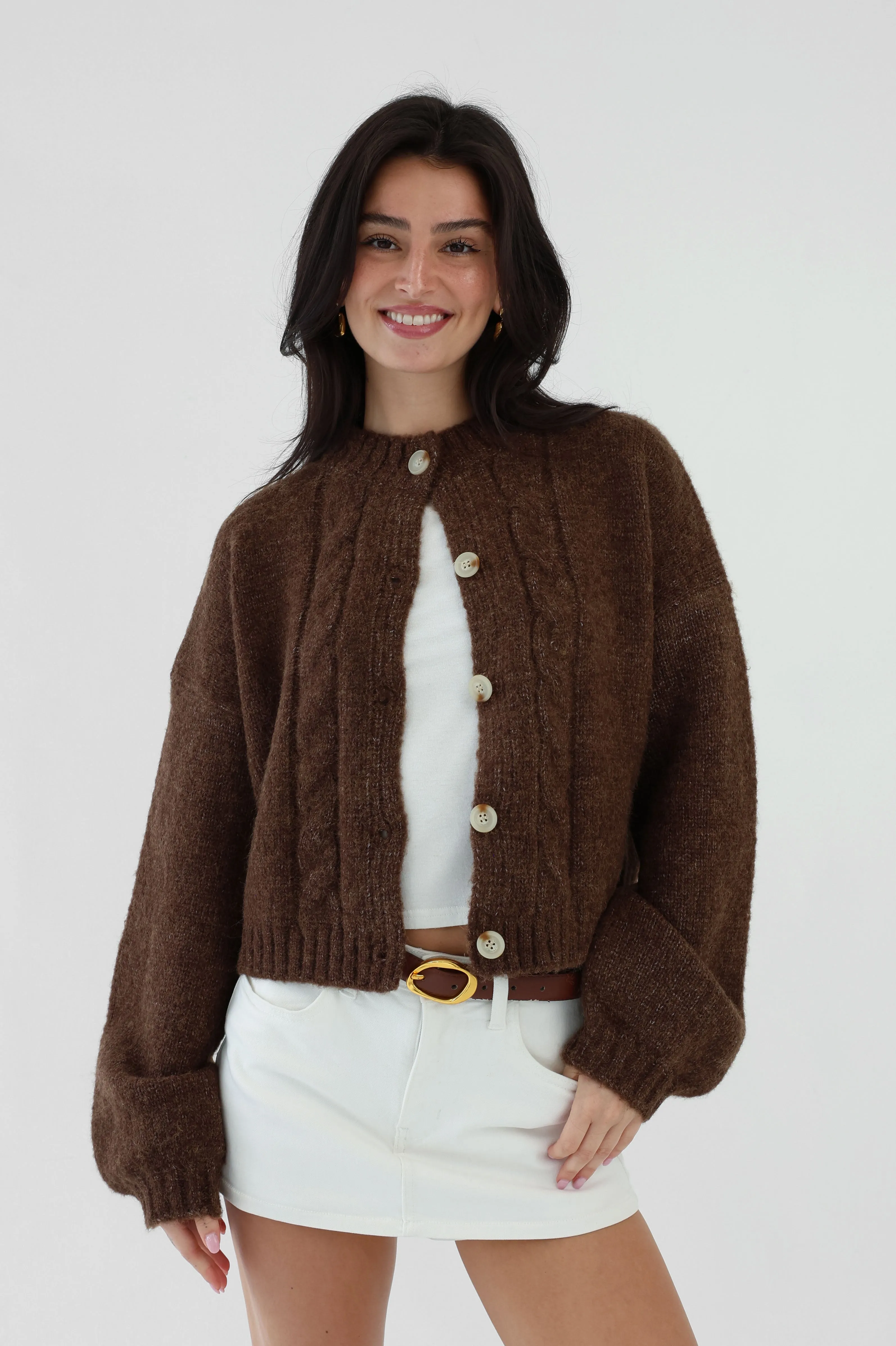 Jenna Cardigan in Brown sold by Grey Bandit product image thumbnail 4