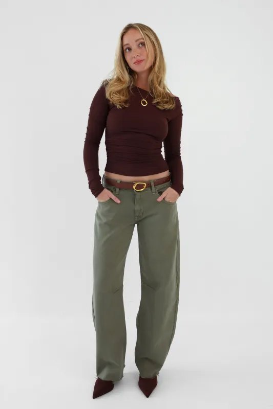 Rae Jeans in Olive sold by Grey Bandit