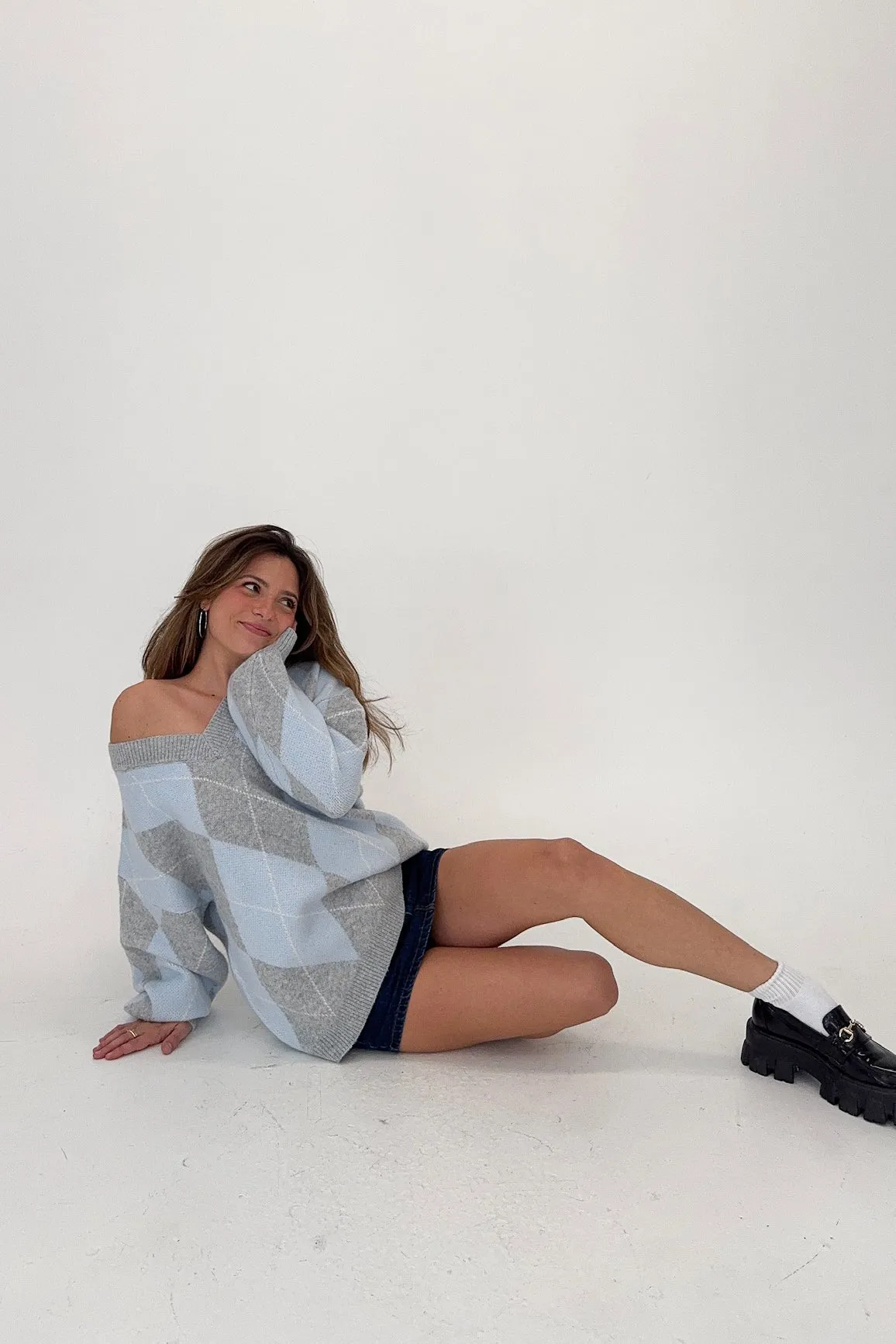 Carson Sweater in Light Blue sold by Grey Bandit