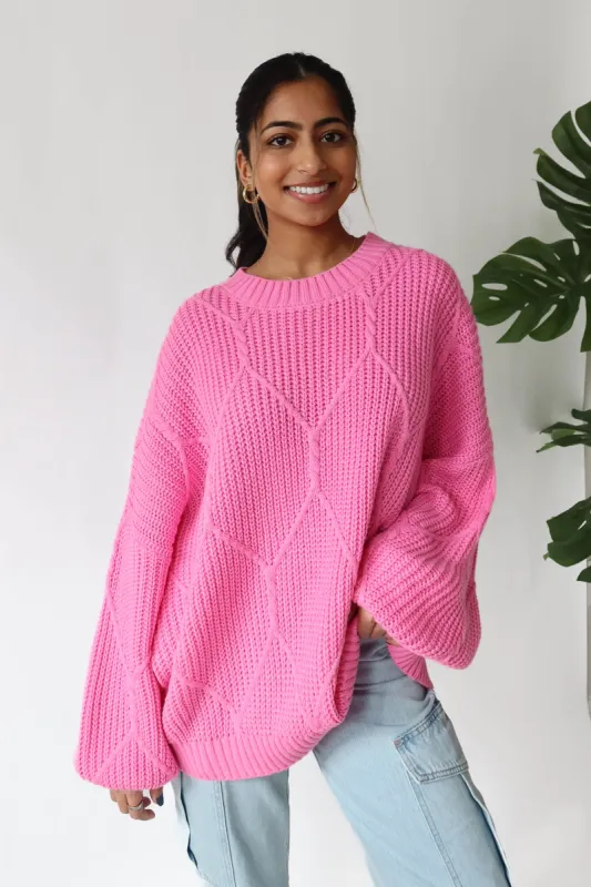 Logan Sweater in Magenta Pink sold by Grey Bandit