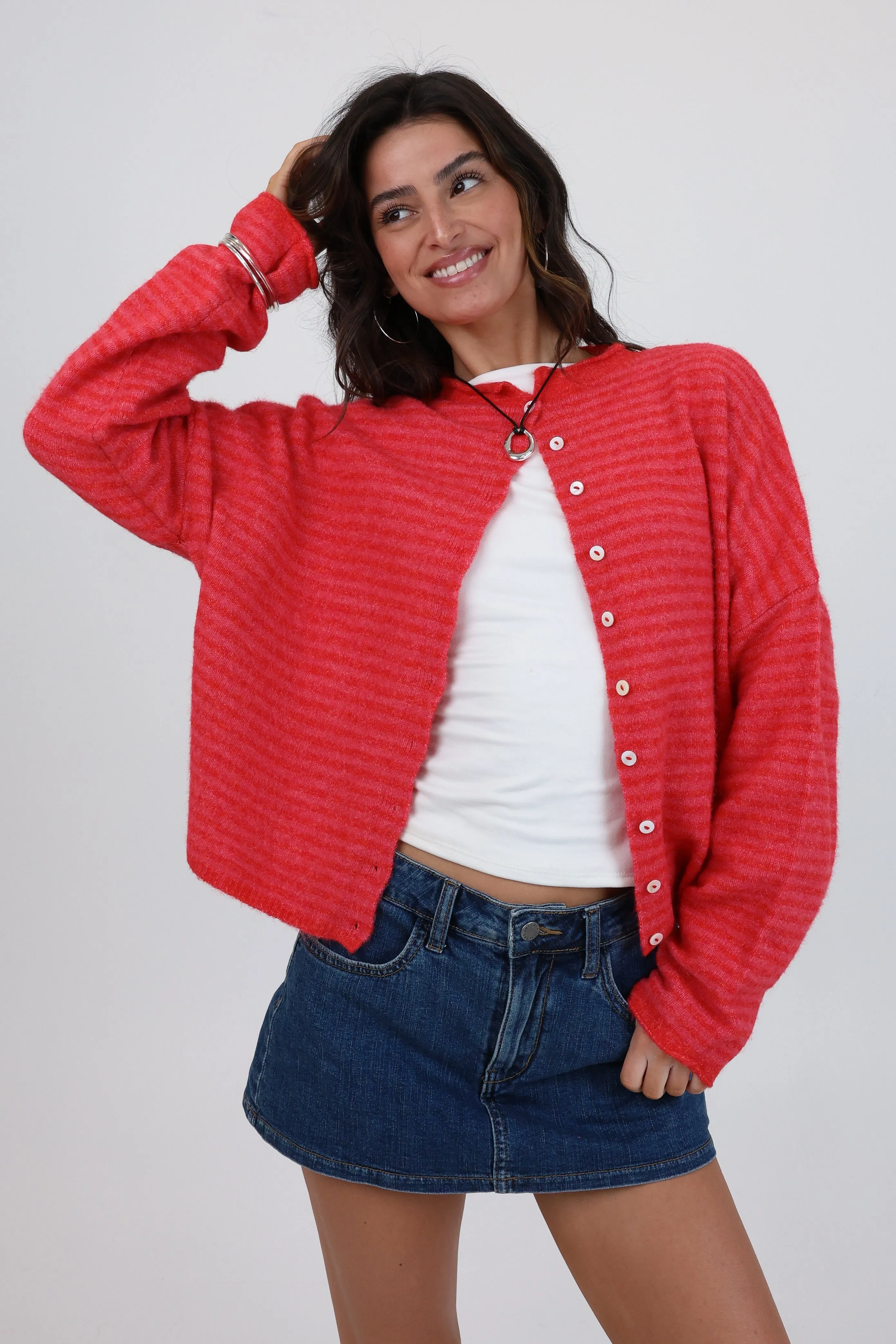Phoebe Cardigan in Cherry sold by Grey Bandit product image thumbnail 2