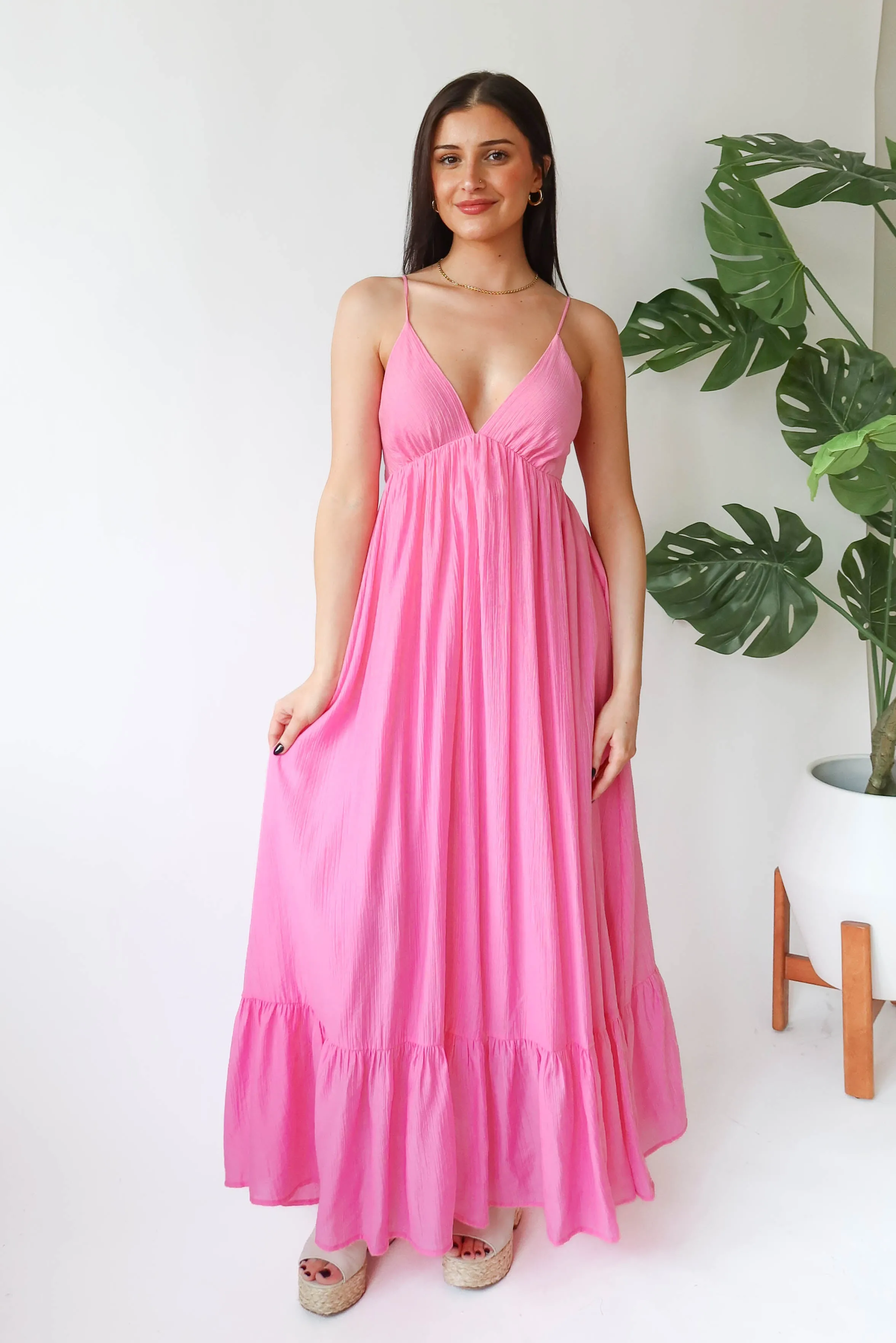 Shine Bright Maxi Dress in Pink sold by Grey Bandit