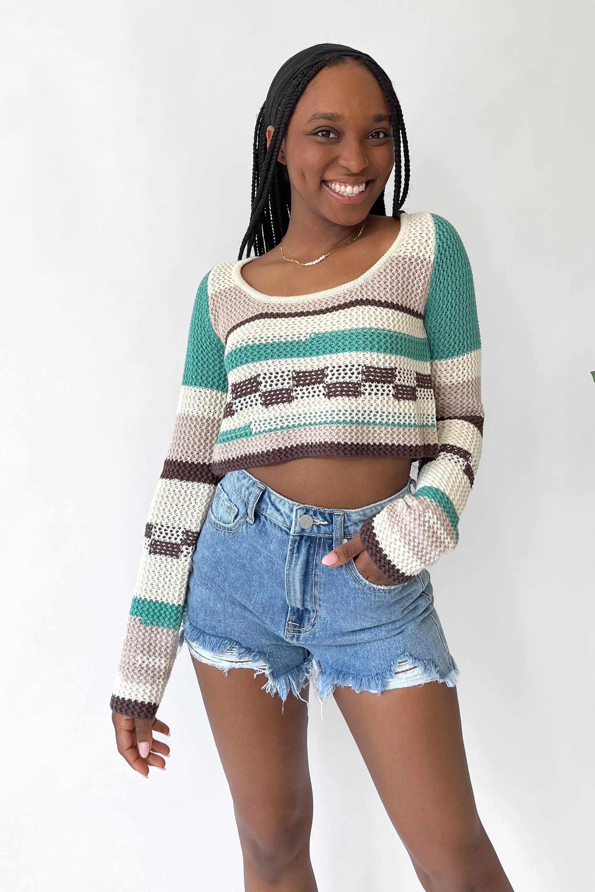 Teenage Dream Long Sleeve in Brown/Teal sold by Grey Bandit product image thumbnail 3