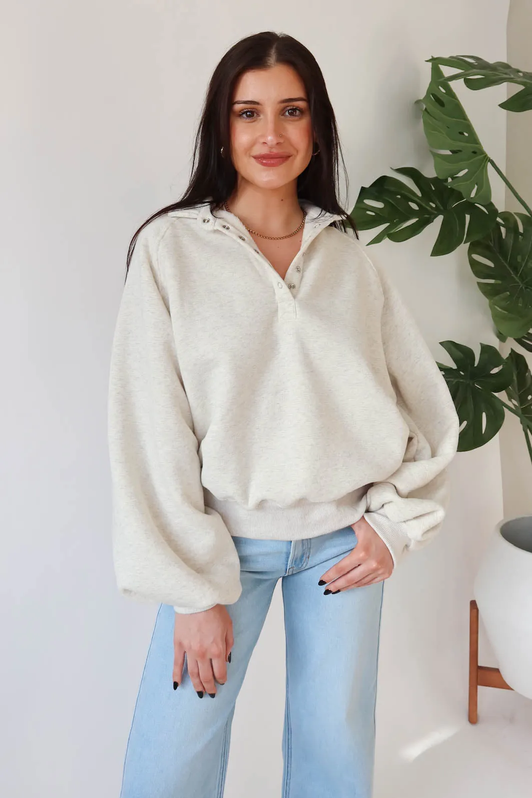 Lennon Sweatshirt in Light Grey sold by Grey Bandit