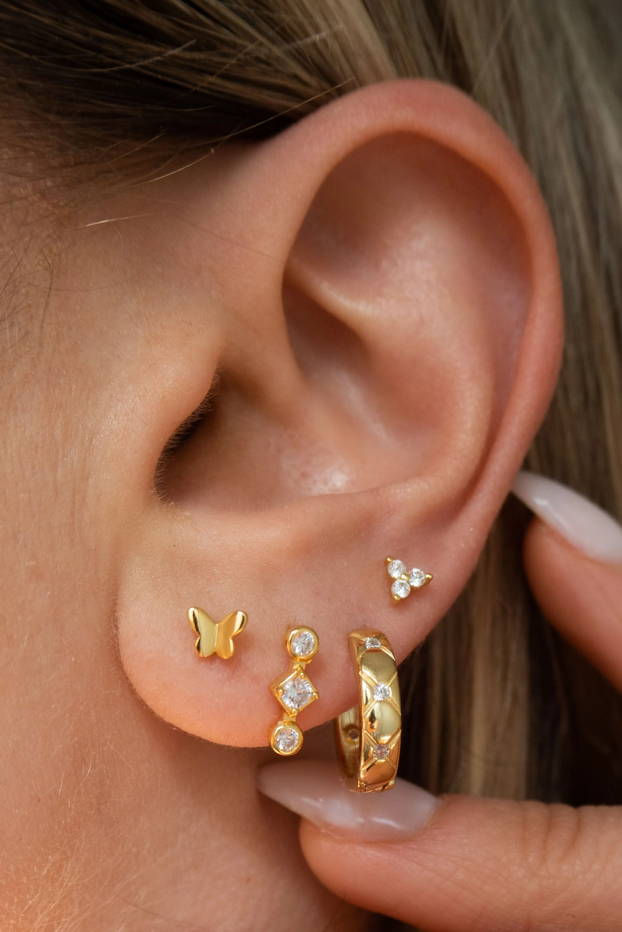 Mini Butterfly Studs in Gold sold by Grey Bandit product image thumbnail 4