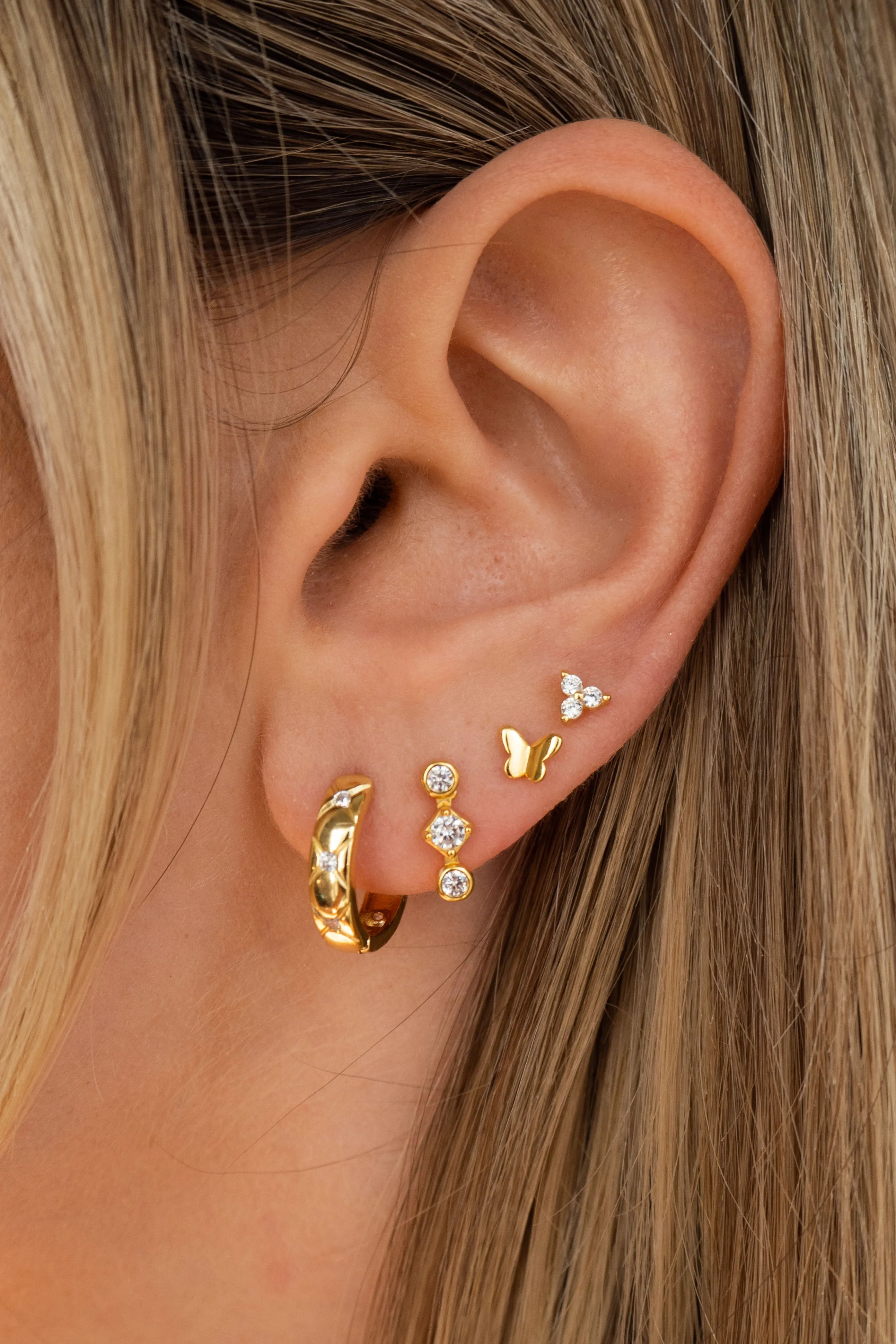 Mini Butterfly Studs in Gold sold by Grey Bandit product image thumbnail 2