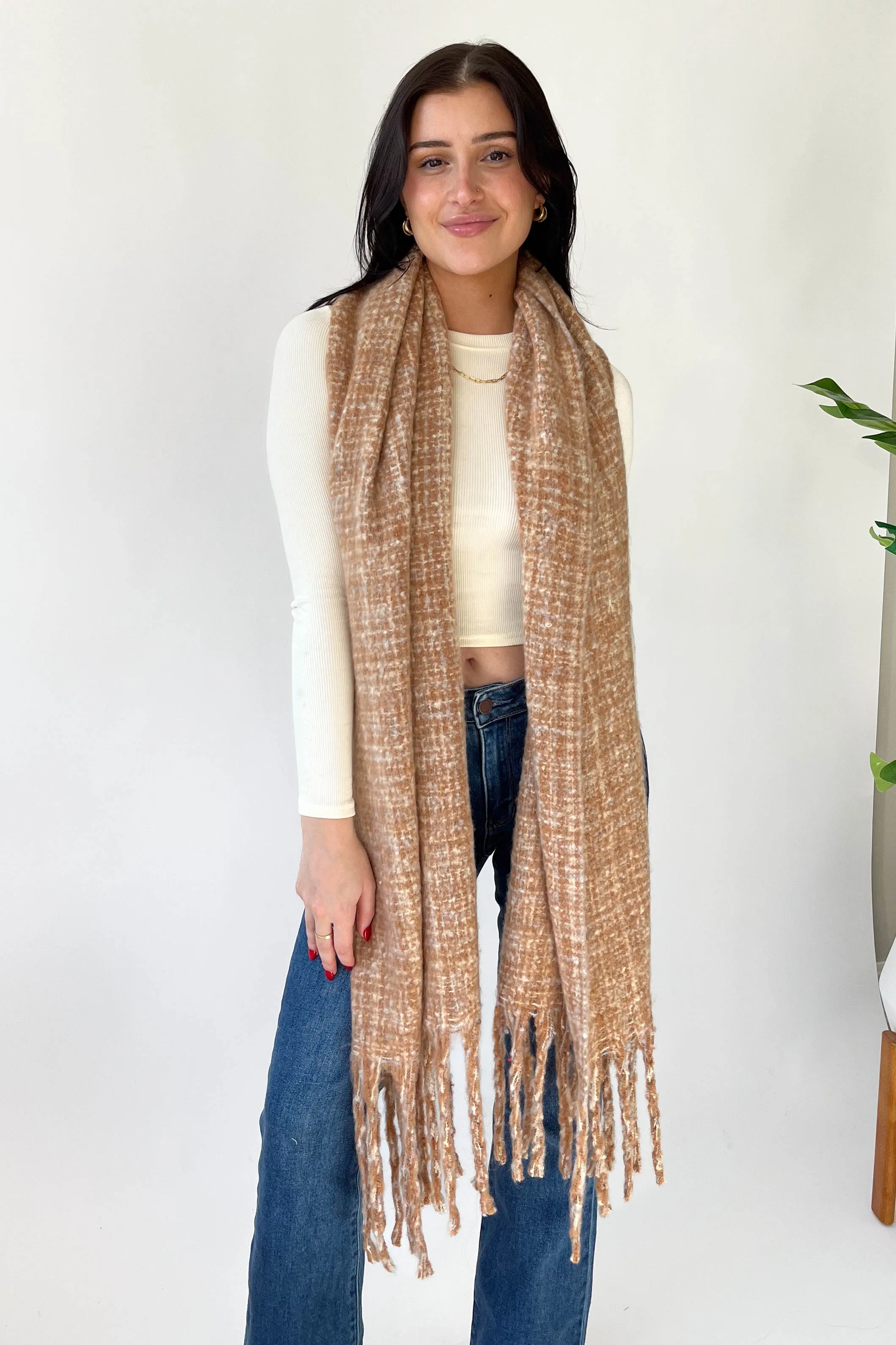 Keeping Warm Scarf in Camel sold by Grey Bandit
