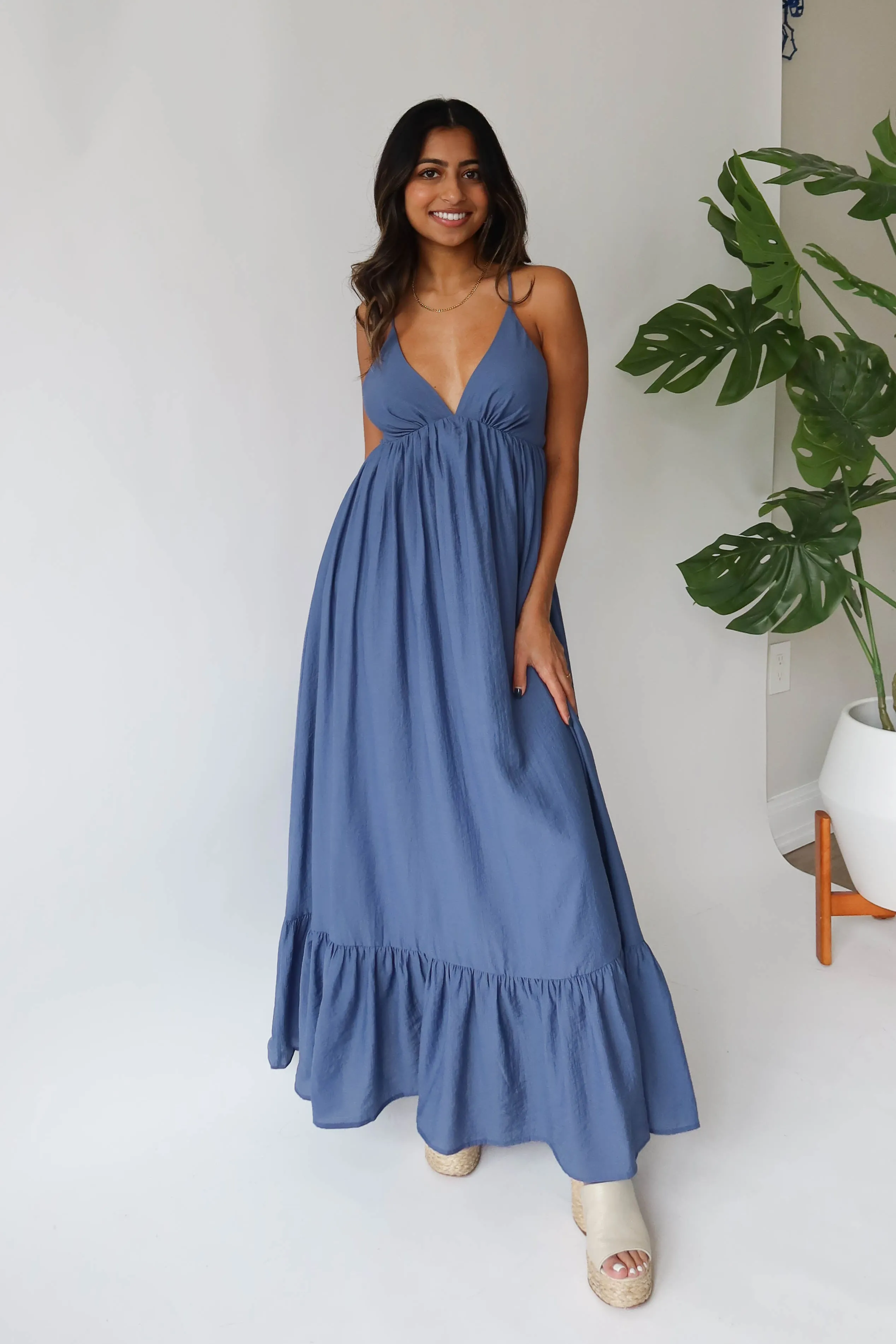 Shine Bright Maxi Dress in Dark Blue sold by Grey Bandit