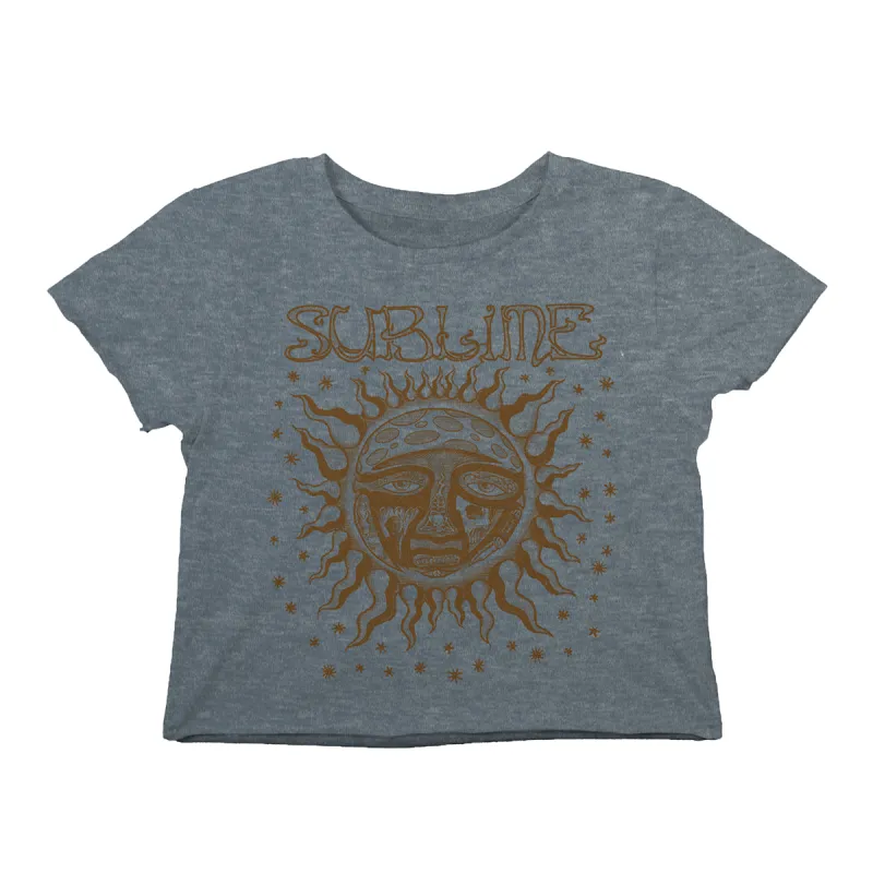 Woodcut Sun Cropped Tee sold by Sublime