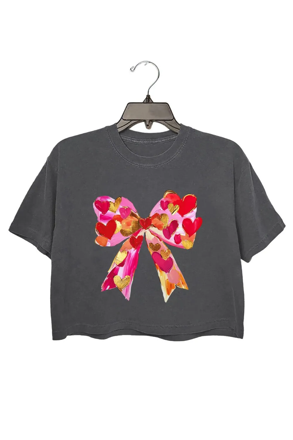 Valentines Day Hand-drawn Coquette Bow Crop Top For Women sold by Fancy Tees