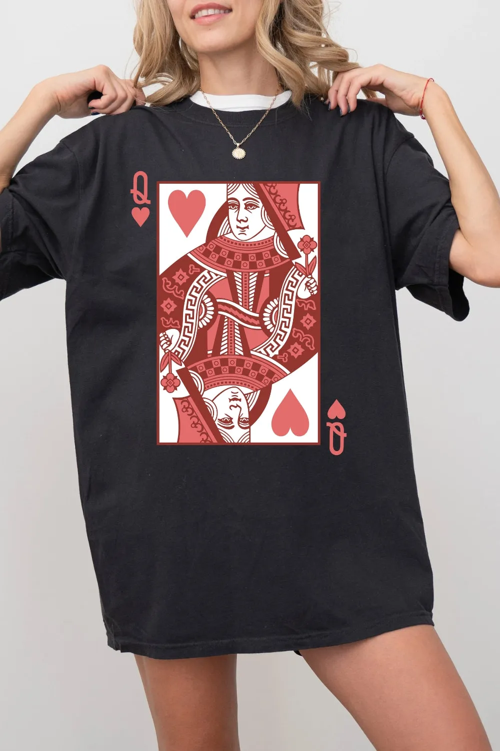 Queen of Hearts Funny Valentines Tee For Women sold by Fancy Tees product image thumbnail 2