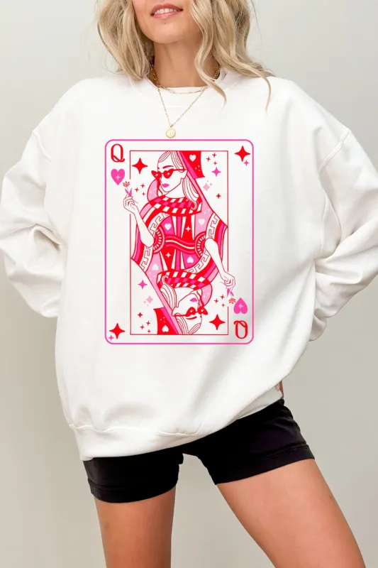 Queen Of Hearts Cute Playing Card Sweatshirt For Women sold by Fancy Tees