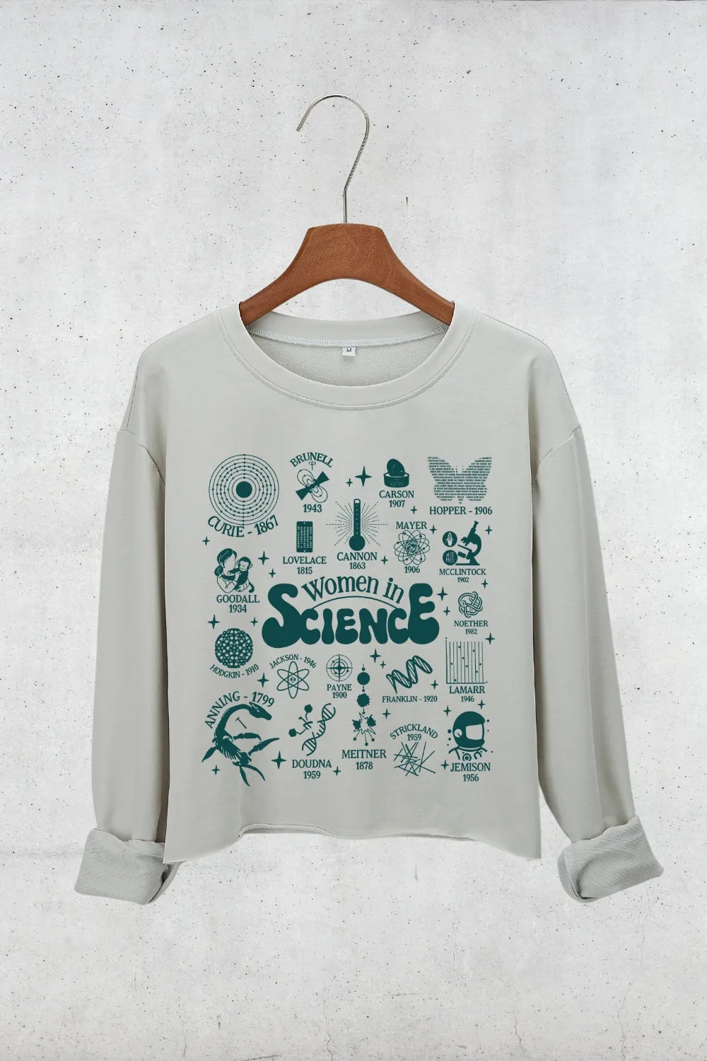 Women In Science Feminism Crop Sweatshirt For Women sold by Fancy Tees