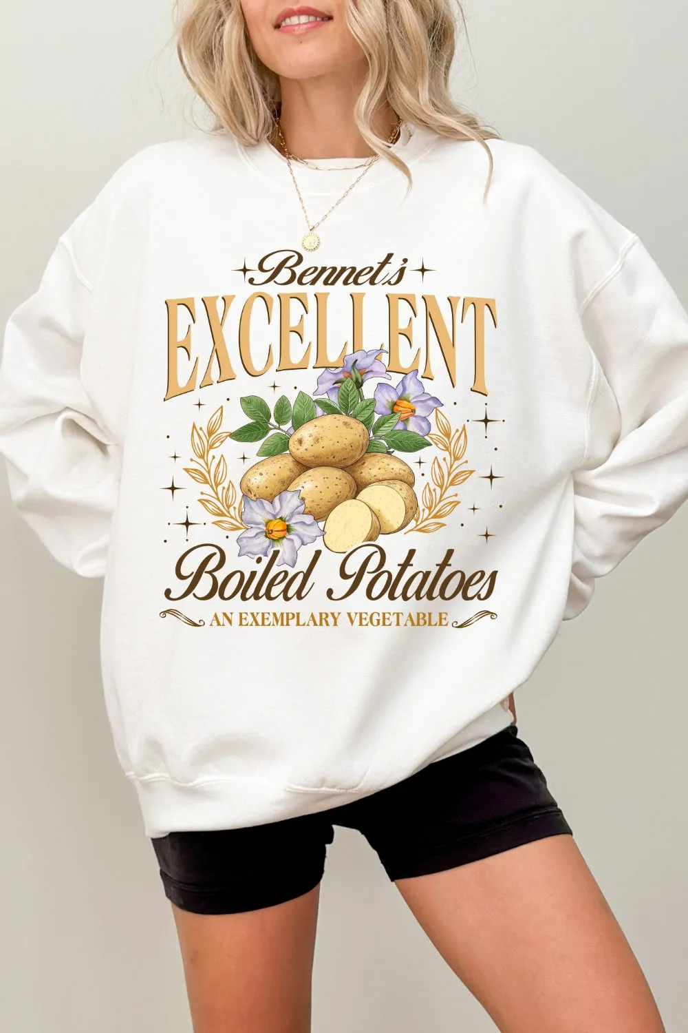 Excellent Boiled Potatoes Funny Sweatshirt For Women sold by Fancy Tees product image thumbnail 5